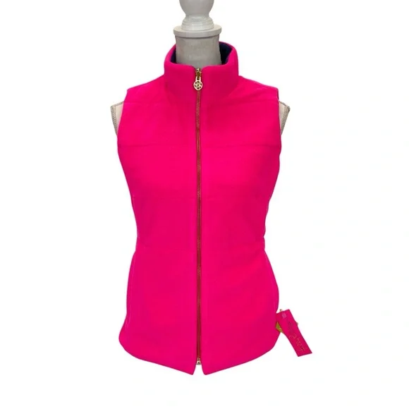 NWT Lilly Pulitzer Brooklee Reversible Vest Small Pink/Navy - Picture 2 of 16